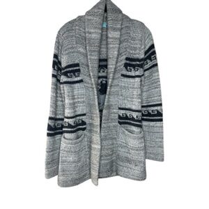 Goddis Tegan Boyfriend Grey Alpaca Cardigan Sweater S/M